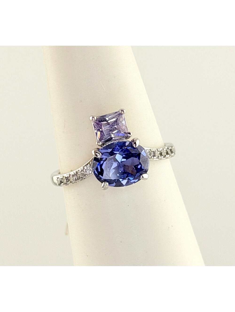 Bomb Party Ring Sz 8 “Journey Beyond” Light Tanzanite & Lavender CZ RBP7477
